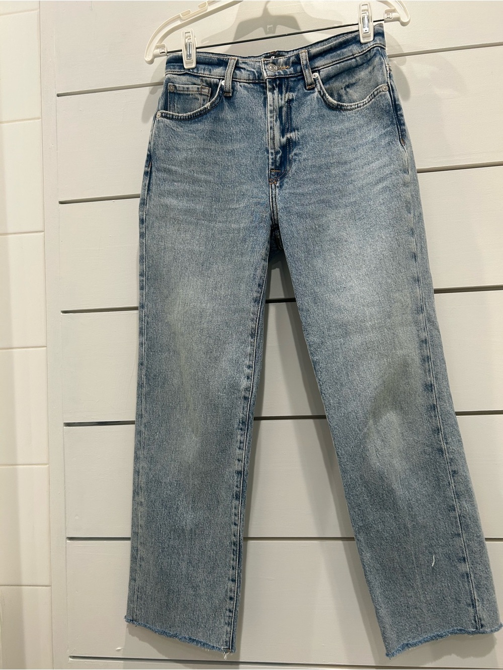 7 For All Mankind Light Blue Straight Leg Jeans